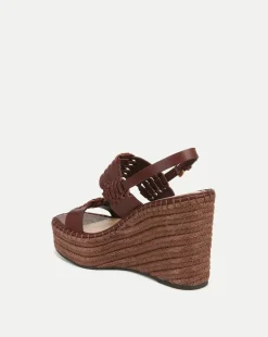 Veronica Beard Sandals*Riya Raffia Wedge Sandal in Brown