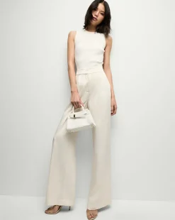Veronica Beard Pants|Party Dressing*Robinne Wide-Leg Pants in Cream Dove