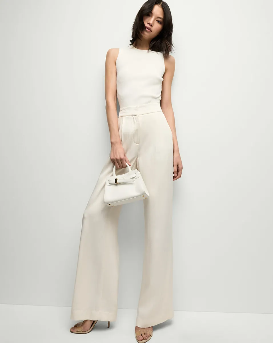 Veronica Beard Pants|Party Dressing*Robinne Wide-Leg Pants in Cream Dove