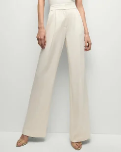 Veronica Beard Pants|Party Dressing*Robinne Wide-Leg Pants in Cream Dove