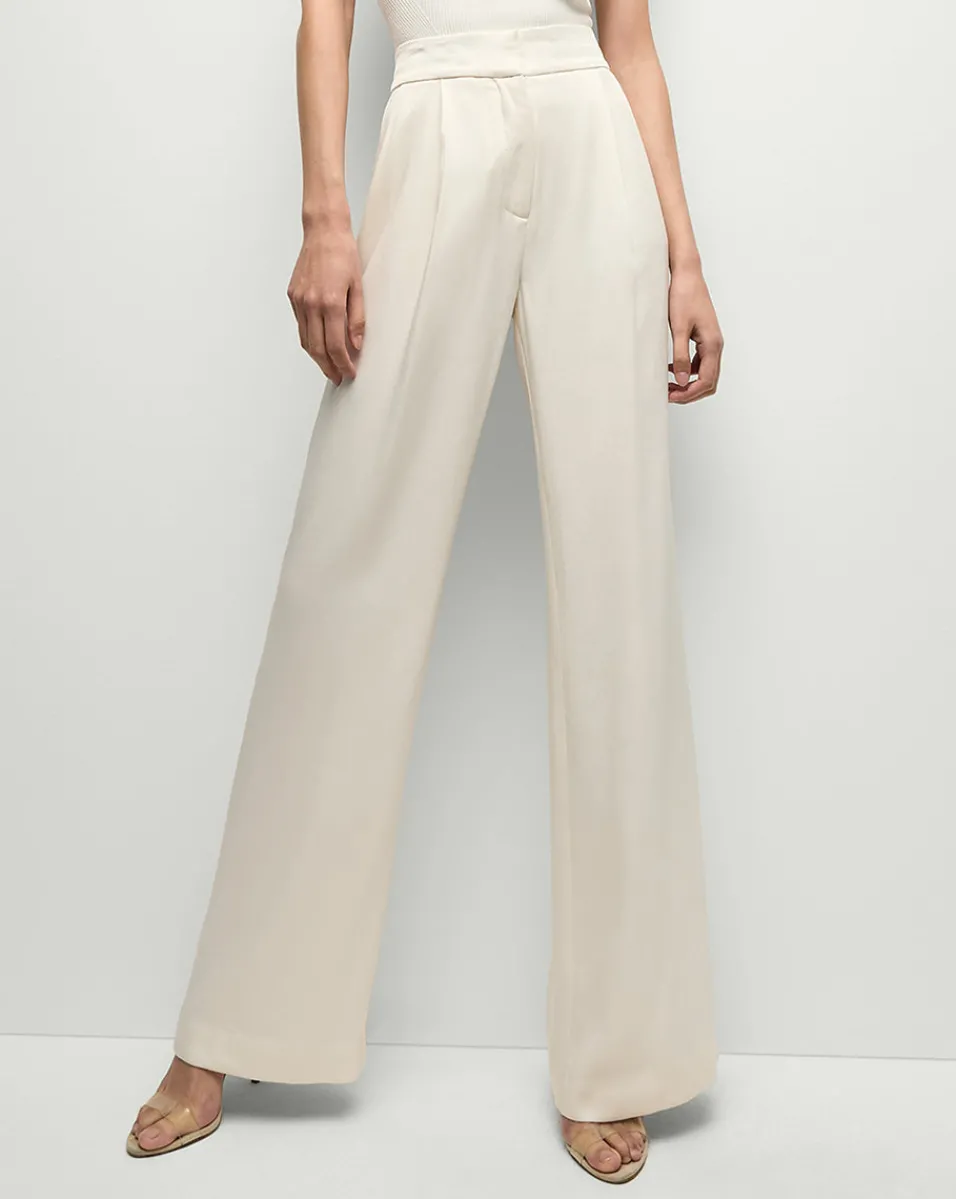 Veronica Beard Pants|Party Dressing*Robinne Wide-Leg Pants in Cream Dove