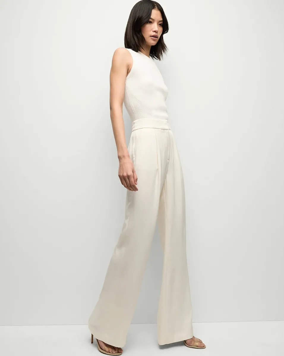 Veronica Beard Pants|Party Dressing*Robinne Wide-Leg Pants in Cream Dove
