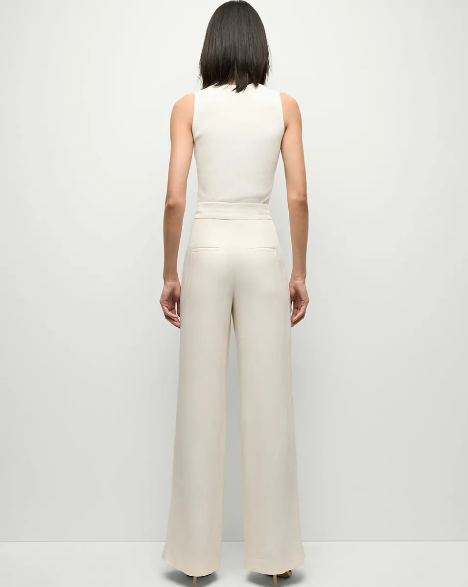 Veronica Beard Pants|Party Dressing*Robinne Wide-Leg Pants in Cream Dove