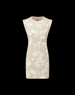 Veronica Beard Dresses*Rosedale Stretch-Linen Dress in Stone Khaki/Off-White StoneKhaki/Off-White
