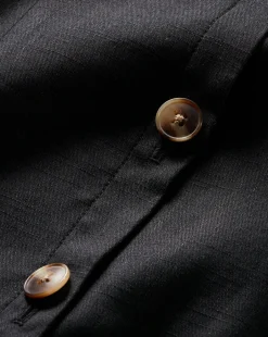 Veronica Beard Dresses*Roxanne Stretch-Linen Shirtdress in Black