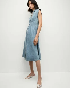 Veronica Beard Dresses*Ruben Denim Dress in Pebble Stone PebbleStone
