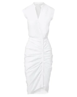 Veronica Beard Dresses*Ruched Shirt Dress by White