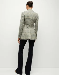 Veronica Beard Jackets & Outerwear|Matching Sets*Ryanne Belted Plaid Dickey Jacket in Ecru/Green Multi Ecru/GreenMulti
