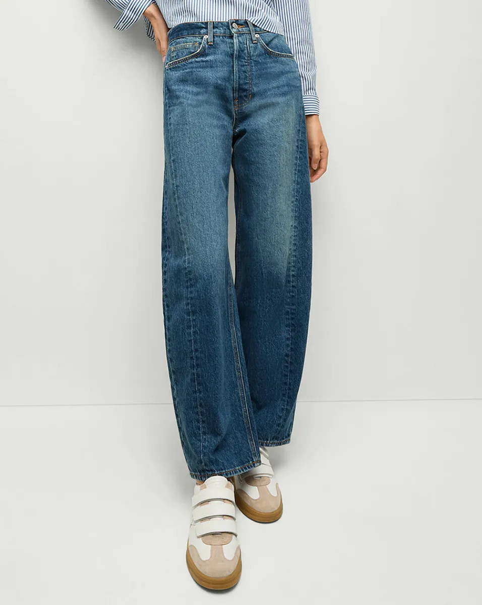 Veronica Beard Jeans*Ryder Saddle Jean in Blue Denim | Barrel Jeans Bandit