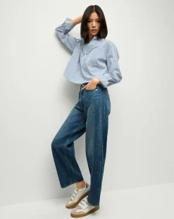 Veronica Beard Jeans*Ryder Saddle Jean in Blue Denim | Barrel Jeans Bandit