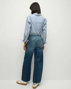 Veronica Beard Jeans*Ryder Saddle Jean in Blue Denim | Barrel Jeans Bandit