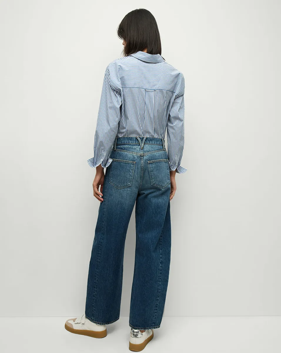 Veronica Beard Jeans*Ryder Saddle Jean in Blue Denim | Barrel Jeans Bandit