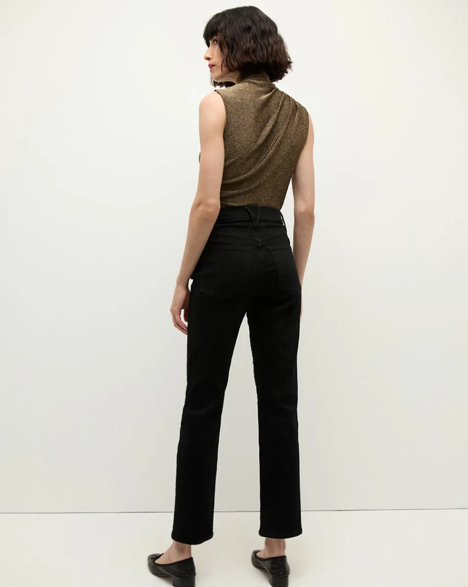 Veronica Beard Jeans*Ryleigh Black Wash High-Rise Straight-Leg Jean Onyx
