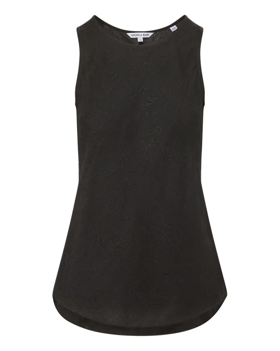 Veronica Beard Tops*Sabrina Satin Crepe Tank Top Black