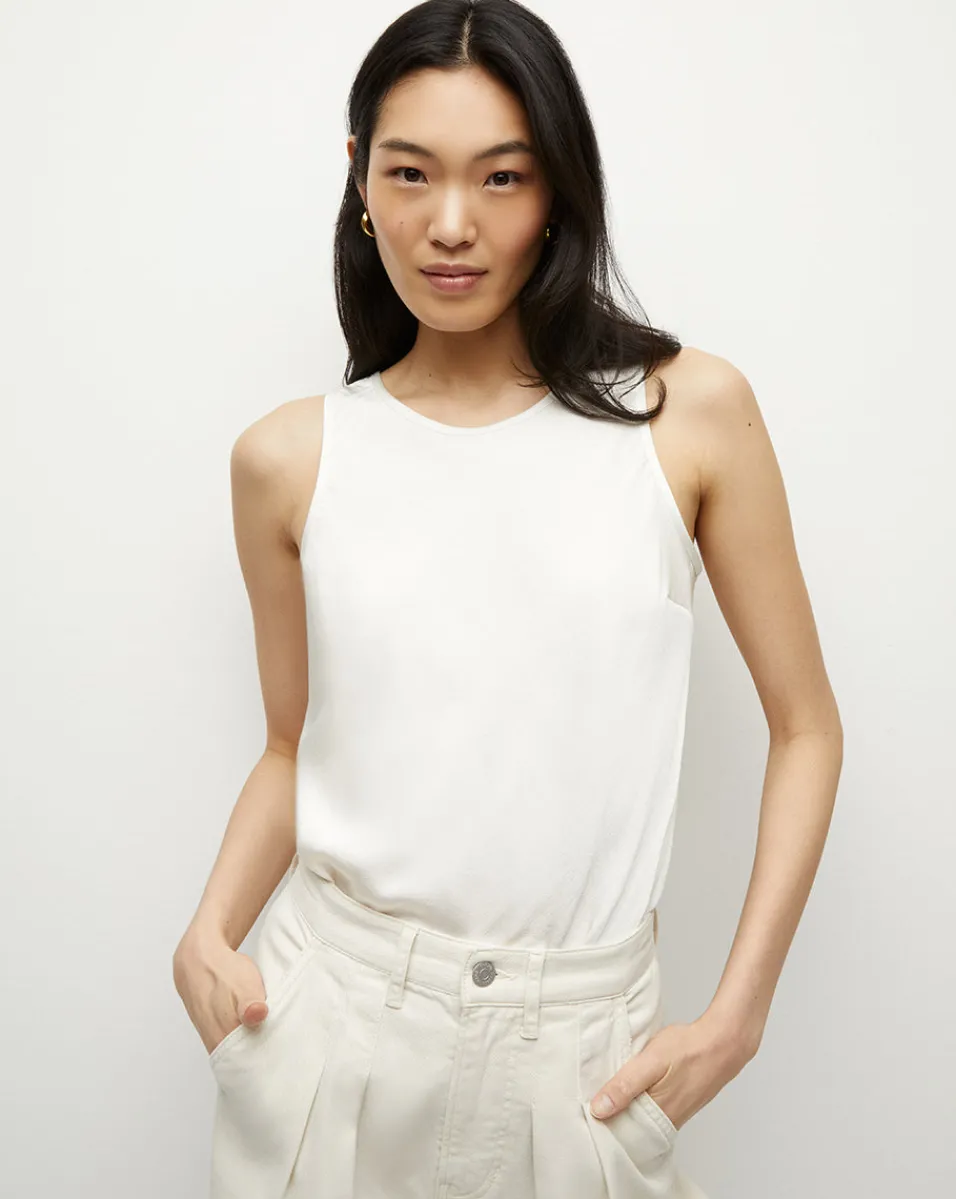 Veronica Beard Tops*Sabrina Crepe Tank in Off-White