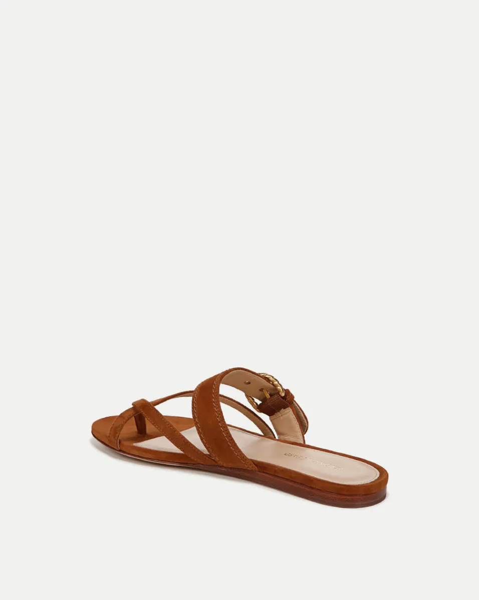 Veronica Beard Sandals*Salva Suede Crisscross Sandal in Caramel