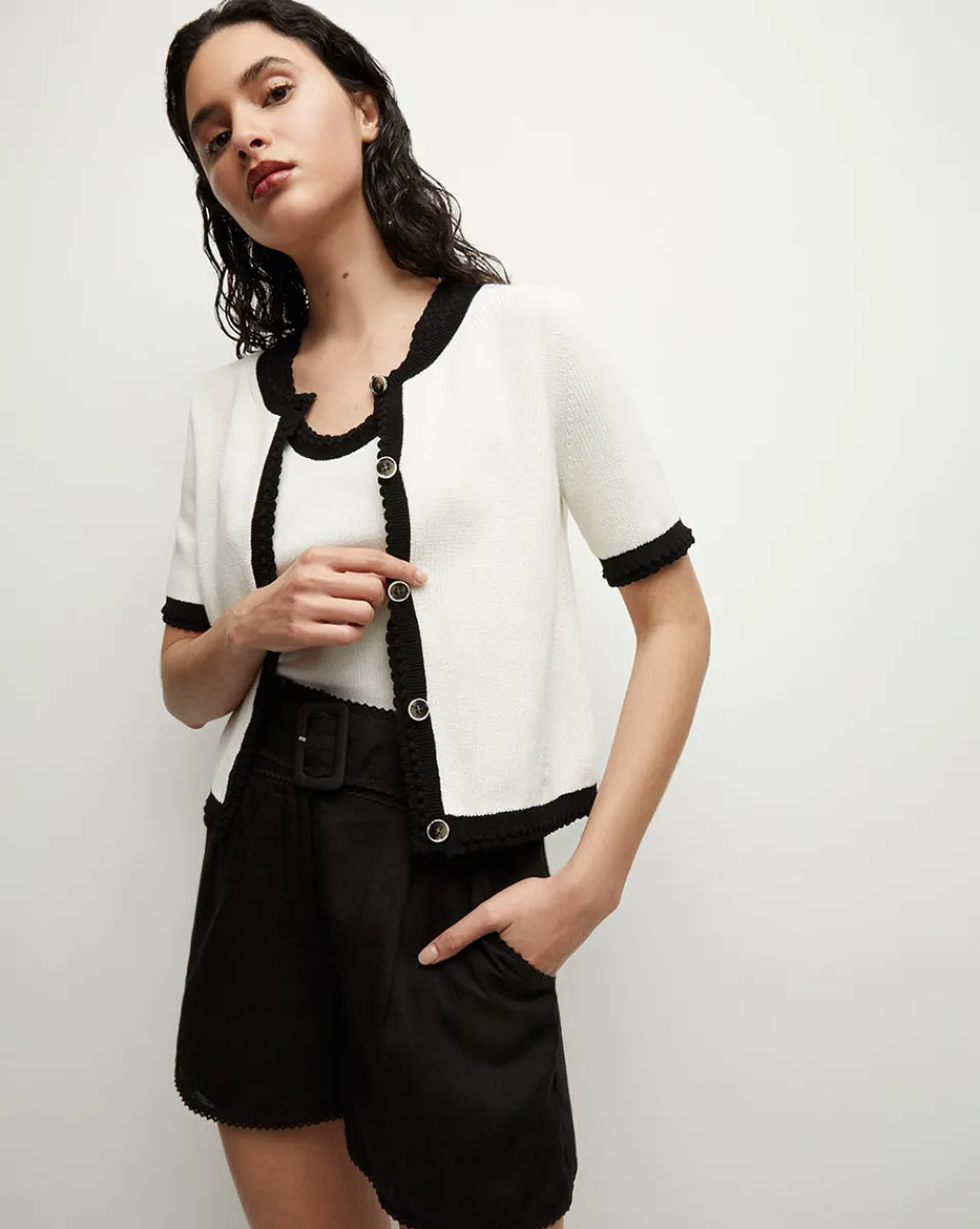 Veronica Beard Tops|Sweaters*Sandra Ribbed Tank in Ivory/Black
