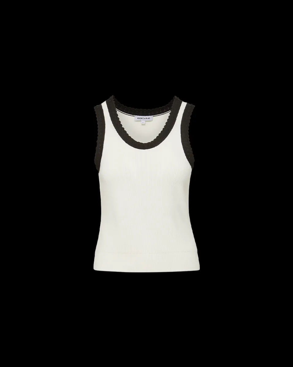 Veronica Beard Tops|Sweaters*Sandra Ribbed Tank in Ivory/Black