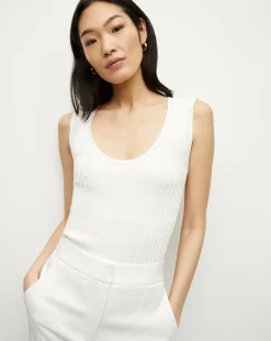 Veronica Beard Sweaters|Tops*Sandra Ribbed Tank in Off-White