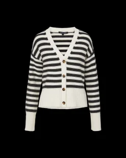 Veronica Beard Sweaters|Tops*Saylor Cotton Cardigan in Off-White/Black