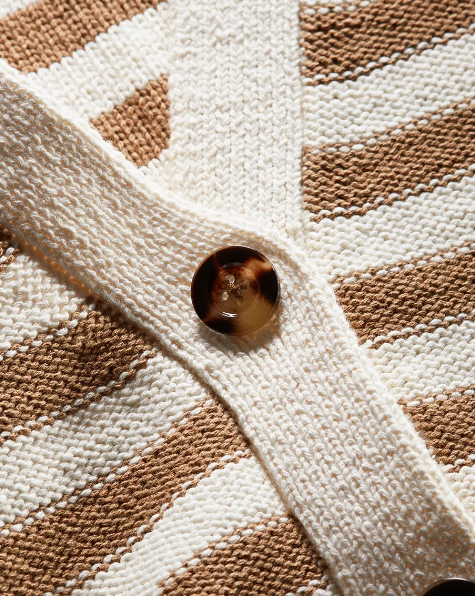 Veronica Beard Sweaters|Tops*Saylor Cotton Cardigan in Off-White/Khaki