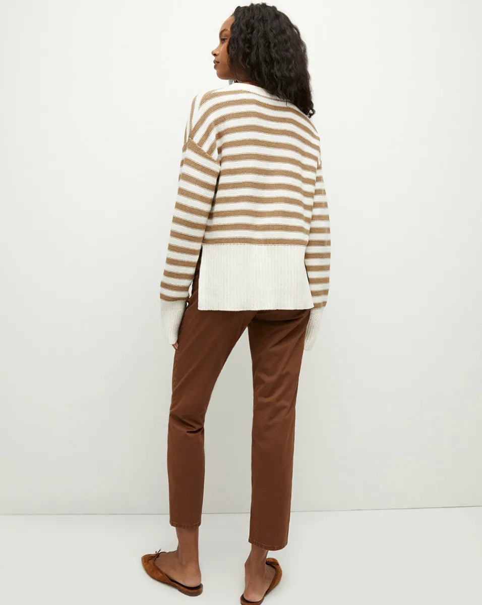Veronica Beard Sweaters|Tops*Saylor Cotton Cardigan in Off-White/Khaki