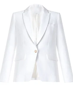 Veronica Beard Jackets & Outerwear|Vb Classics*Schoolboy Linen Dickey Jacket White
