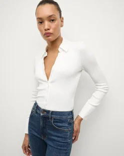 Veronica Beard Tops*Scottie Button-Down Shirt in White