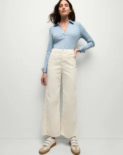 Veronica Beard Tops*Scottie Button-Down Shirt in Smoke Blue SmokeBlue