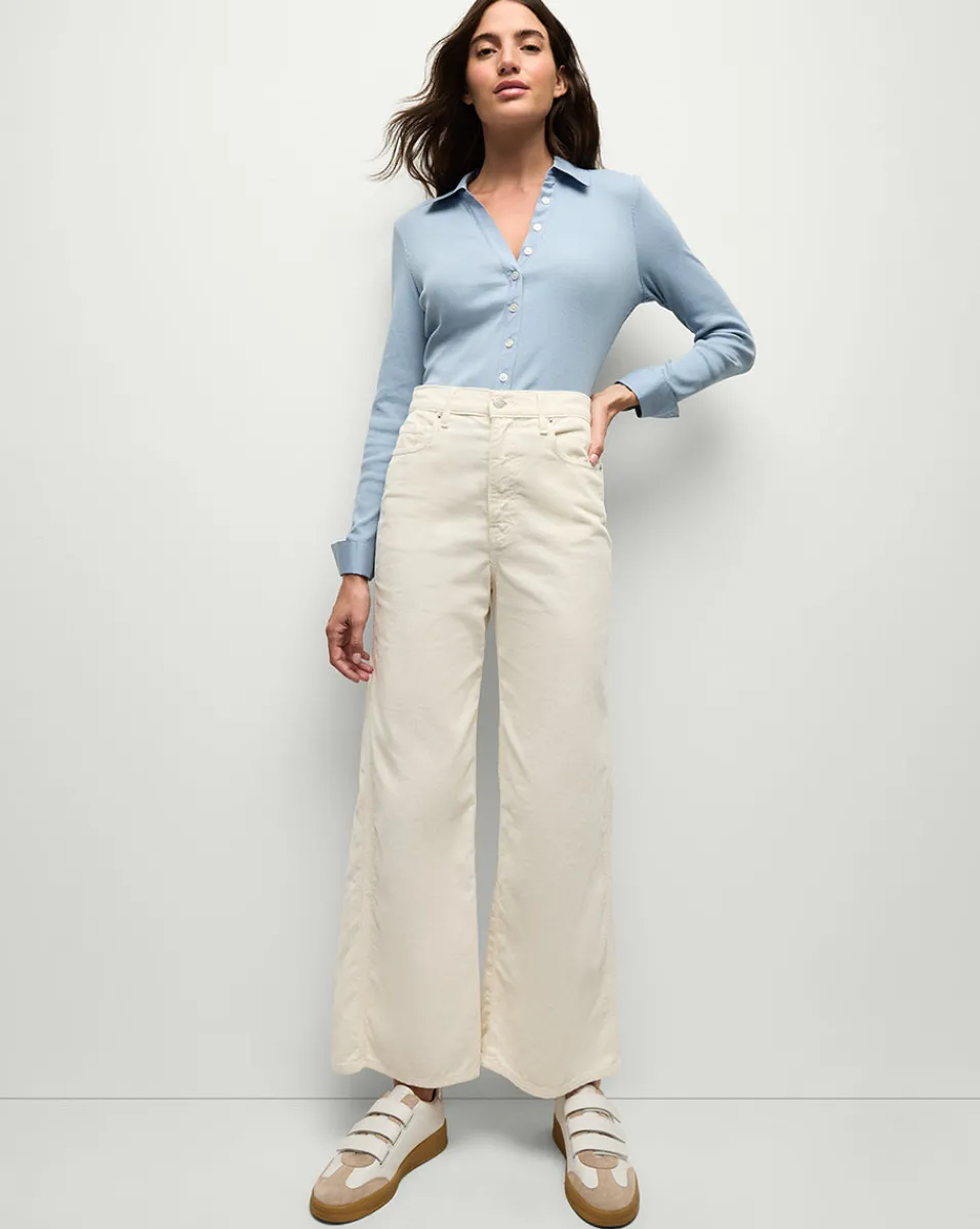 Veronica Beard Tops*Scottie Button-Down Shirt in Smoke Blue SmokeBlue