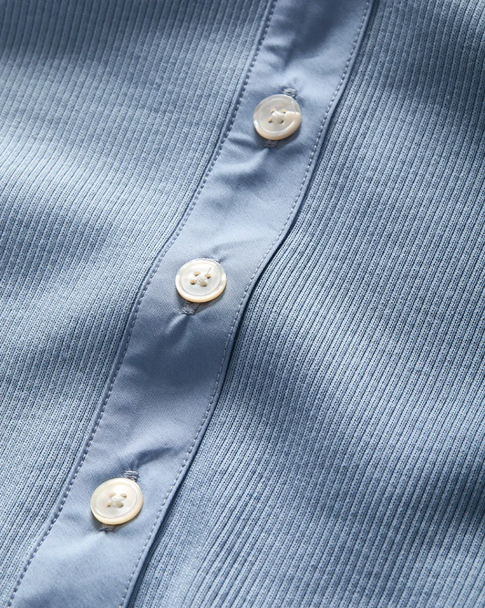 Veronica Beard Tops*Scottie Button-Down Shirt in Smoke Blue SmokeBlue