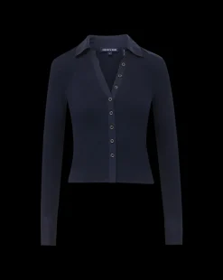 Veronica Beard Tops*Scottie Button-Down Shirt in Navy