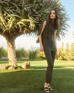 Veronica Beard Sweaters|Tops*Semma Rib-Knit Tank in Forest Green ForestGreen