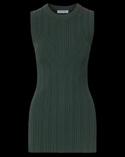 Veronica Beard Sweaters|Tops*Semma Rib-Knit Tank in Forest Green ForestGreen