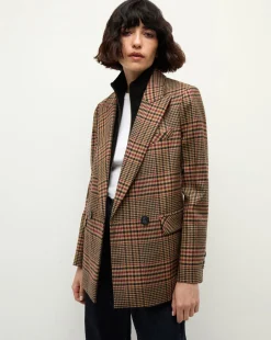 Veronica Beard Jackets & Outerwear|The Veronicas' Favorites*Sevyn Plaid Dickey Jacket in Camel & Black Camel/Black