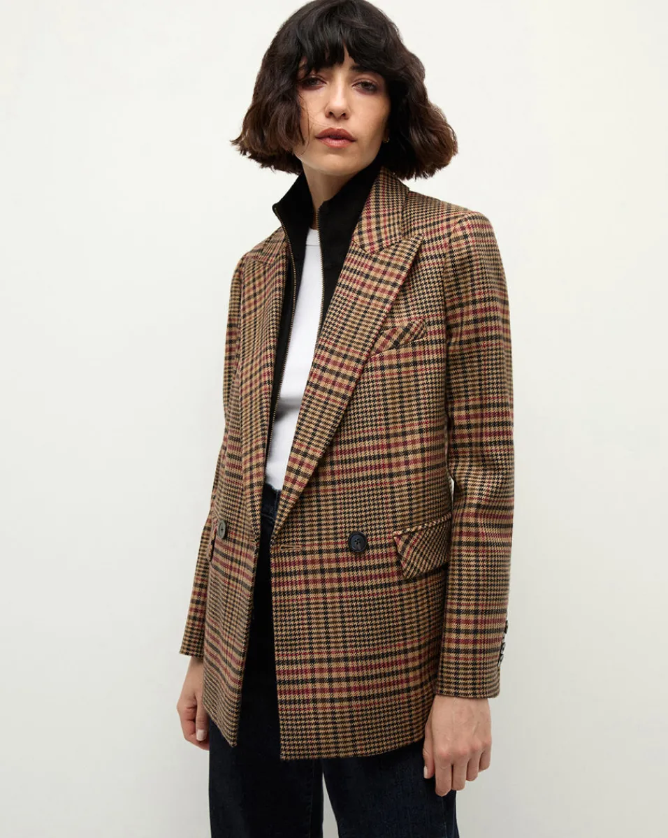 Veronica Beard Jackets & Outerwear|The Veronicas' Favorites*Sevyn Plaid Dickey Jacket in Camel & Black Camel/Black