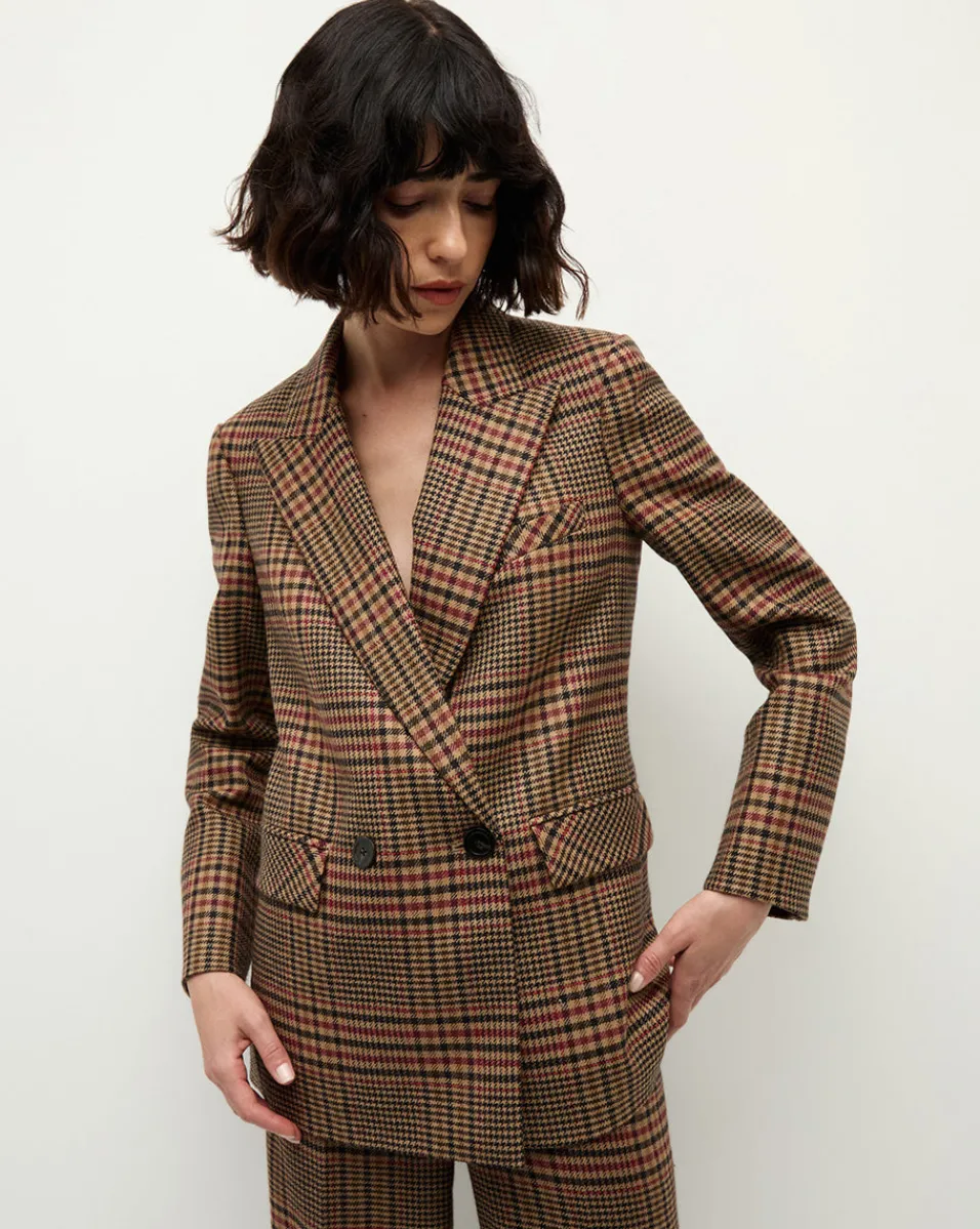 Veronica Beard Jackets & Outerwear|The Veronicas' Favorites*Sevyn Plaid Dickey Jacket in Camel & Black Camel/Black