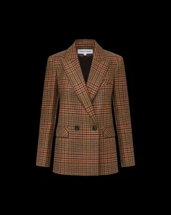 Veronica Beard Jackets & Outerwear|The Veronicas' Favorites*Sevyn Plaid Dickey Jacket in Camel & Black Camel/Black