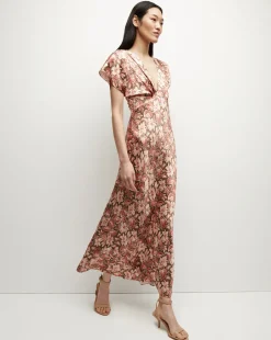 Veronica Beard Dresses*Seymour Stretch-Silk Dress in Deep Ochre Multi DeepOchreMulti