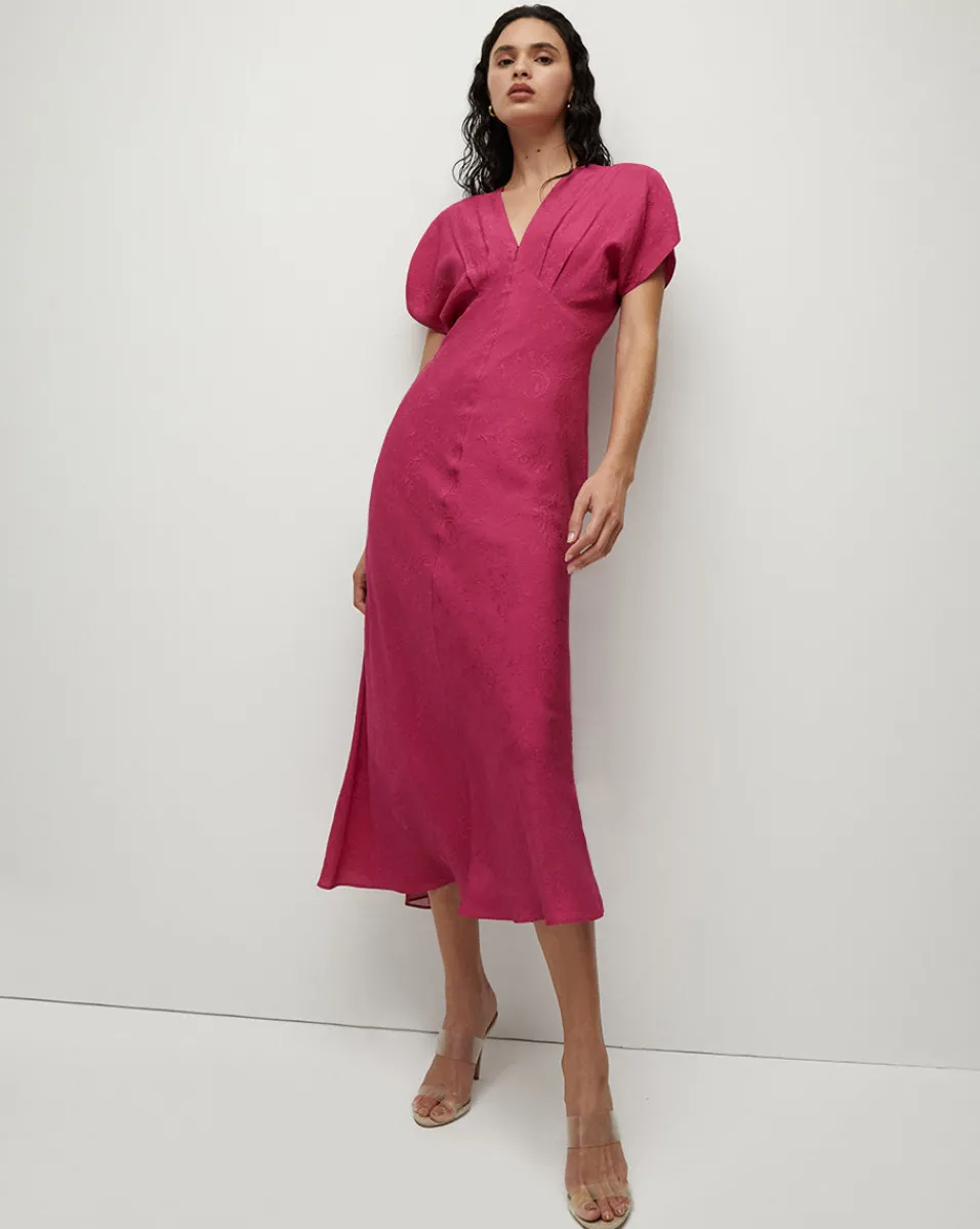Veronica Beard Dresses*Seymour Silk V-Neck Dress Wildberry