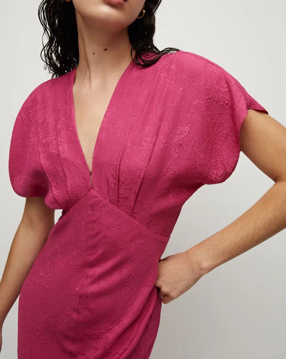 Veronica Beard Dresses*Seymour Silk V-Neck Dress Wildberry