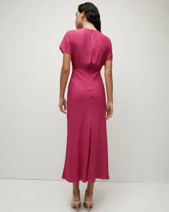 Veronica Beard Dresses*Seymour Silk V-Neck Dress Wildberry