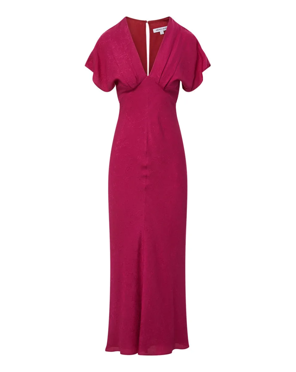 Veronica Beard Dresses*Seymour Silk V-Neck Dress Wildberry