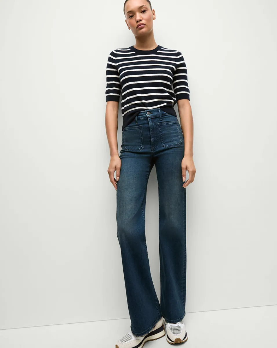 Veronica Beard Tops|Sweaters*Shana Cashmere Striped Sweater in Navy/Ivory