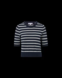 Veronica Beard Tops|Sweaters*Shana Cashmere Striped Sweater in Navy/Ivory