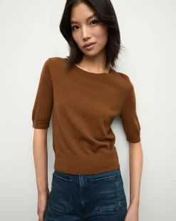 Veronica Beard Tops|Sweaters*Shana Cashmere Sweater in Brown Whisky