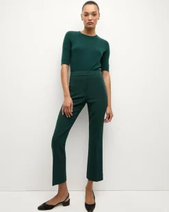 Veronica Beard Tops|Sweaters*Shana Short Sleeve Cashmere Sweater in Dark Green Pine