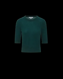 Veronica Beard Tops|Sweaters*Shana Short Sleeve Cashmere Sweater in Dark Green Pine