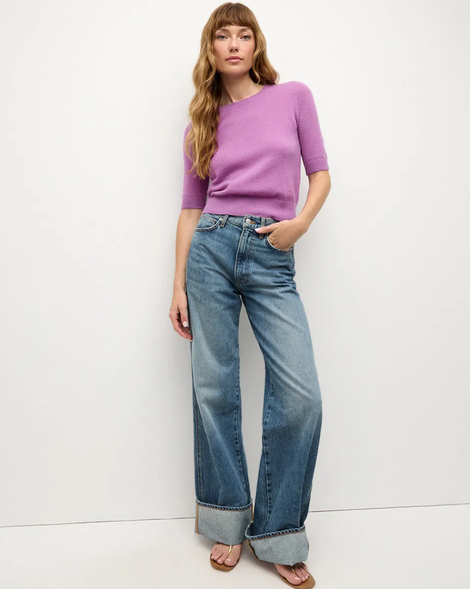 Veronica Beard Tops|Sweaters*Shana Short Sleeve Cashmere Sweater in Lilac OrchidDusk