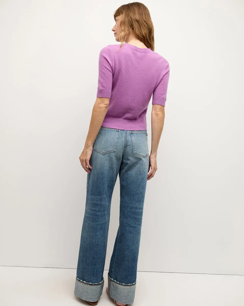 Veronica Beard Tops|Sweaters*Shana Short Sleeve Cashmere Sweater in Lilac OrchidDusk